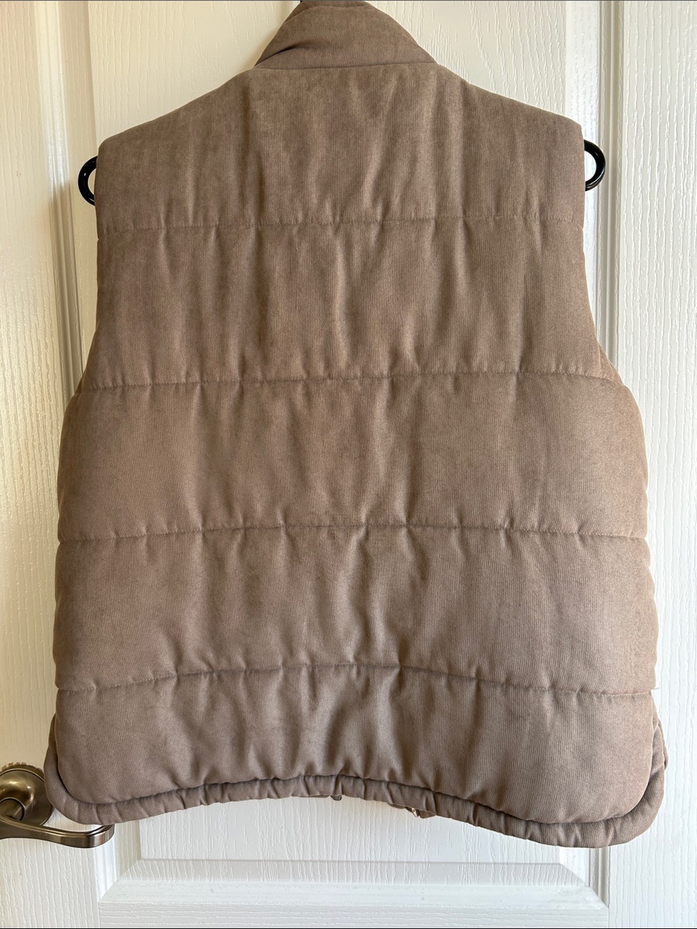 BE COOL Taupe Quilted Puffer Vest with High Collar - Picture 5 of 5